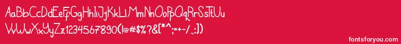 Latian Font – White Fonts on Red Background