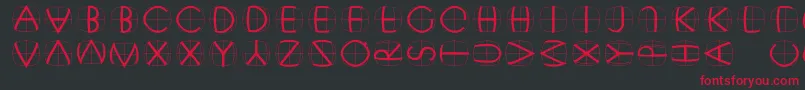 Xperimentypofswhite-Schriftart – Rote Schriften auf schwarzem Hintergrund