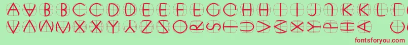 フォントXperimentypofswhite – 赤い文字の緑の背景