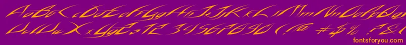 Rosebud Font – Orange Fonts on Purple Background