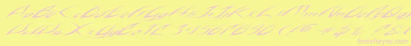 Rosebud Font – Pink Fonts on Yellow Background