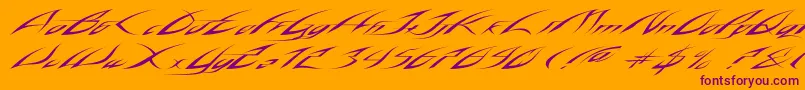 Rosebud-Schriftart – Violette Schriften auf orangefarbenem Hintergrund