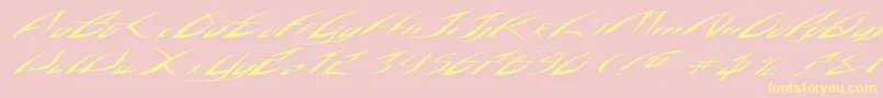 Rosebud-Schriftart – Gelbe Schriften auf rosa Hintergrund