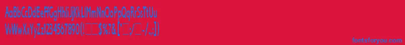 LexikosLetPlain.1.0 Font – Blue Fonts on Red Background
