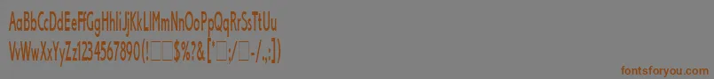 フォントLexikosLetPlain.1.0 – 茶色の文字が灰色の背景にあります。