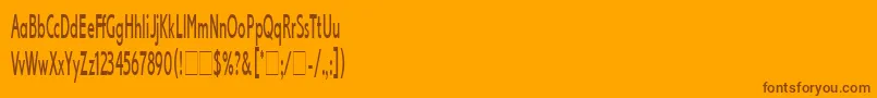 LexikosLetPlain.1.0-Schriftart – Braune Schriften auf orangefarbenem Hintergrund