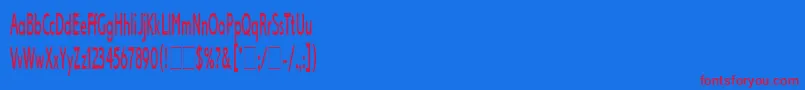 LexikosLetPlain.1.0 Font – Red Fonts on Blue Background
