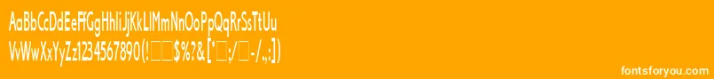 LexikosLetPlain.1.0-Schriftart – Weiße Schriften auf orangefarbenem Hintergrund