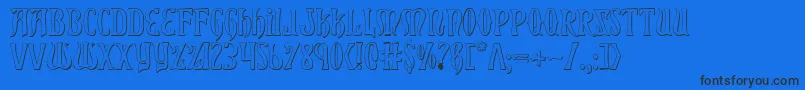 Xiphos ffy Font – Black Fonts on Blue Background