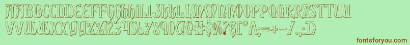 Xiphos ffy Font – Brown Fonts on Green Background