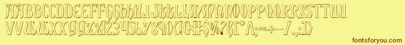 Xiphos ffy Font – Brown Fonts on Yellow Background