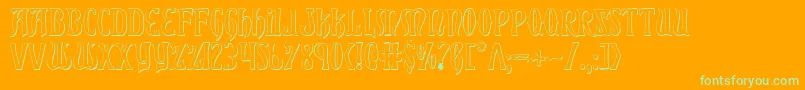 Xiphos ffy Font – Green Fonts on Orange Background