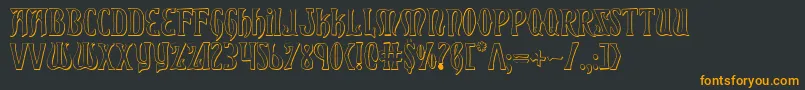 Xiphos ffy Font – Orange Fonts on Black Background