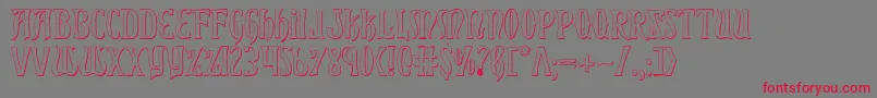 Xiphos ffy Font – Red Fonts on Gray Background