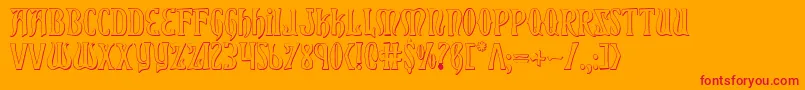 Xiphos ffy-Schriftart – Rote Schriften auf orangefarbenem Hintergrund