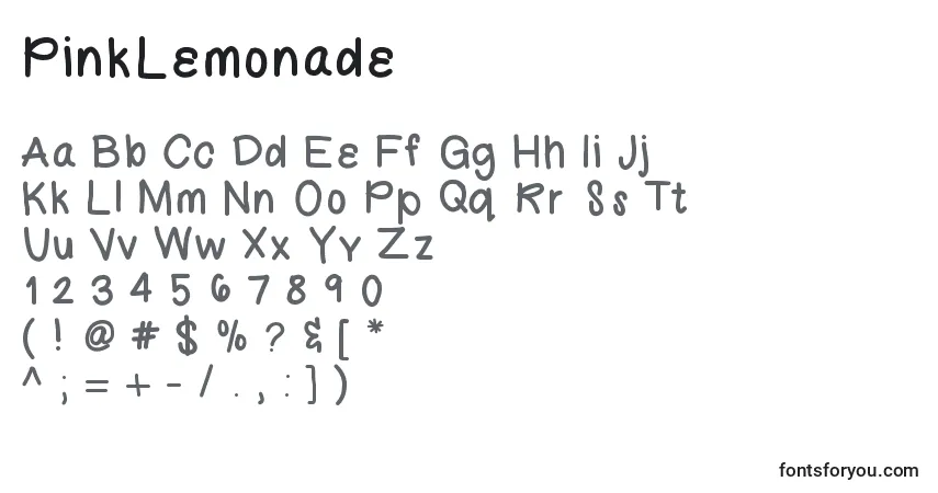 Шрифт PinkLemonade – алфавит, цифры, специальные символы