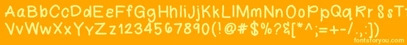 PinkLemonade Font – Yellow Fonts on Orange Background