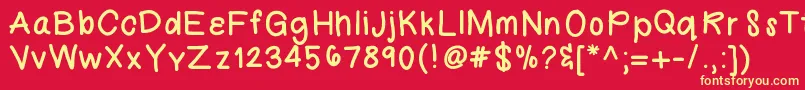 PinkLemonade Font – Yellow Fonts on Red Background