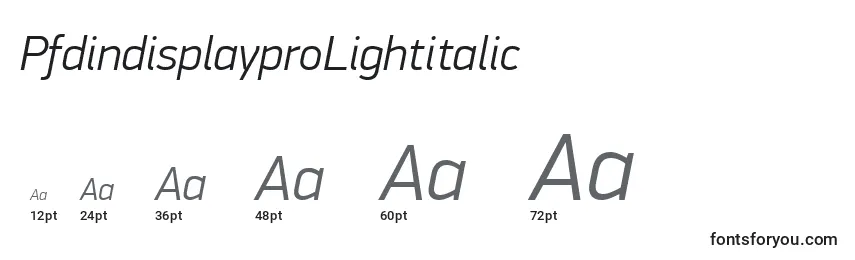 PfdindisplayproLightitalic Font Sizes