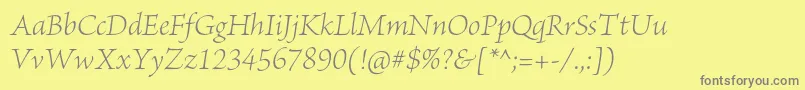 BriosoproLightitsubh Font – Gray Fonts on Yellow Background
