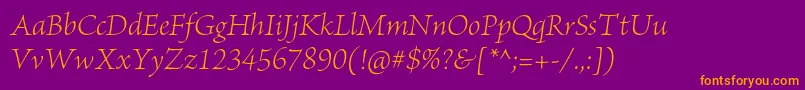 Шрифт BriosoproLightitsubh – оранжевые шрифты на фиолетовом фоне