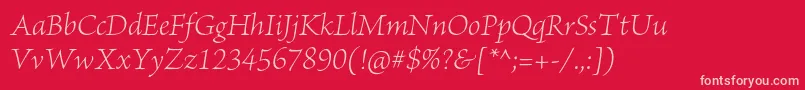 BriosoproLightitsubh Font – Pink Fonts on Red Background