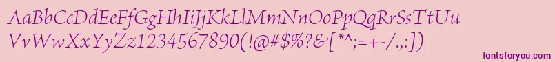 BriosoproLightitsubh Font – Purple Fonts on Pink Background