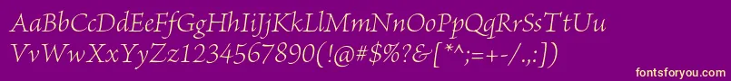 BriosoproLightitsubh Font – Yellow Fonts on Purple Background