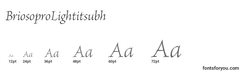 Размеры шрифта BriosoproLightitsubh