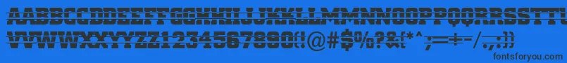 Шрифт ACitynovatitulintstr – чёрные шрифты на синем фоне