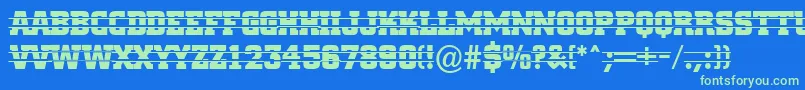 ACitynovatitulintstr Font – Green Fonts on Blue Background