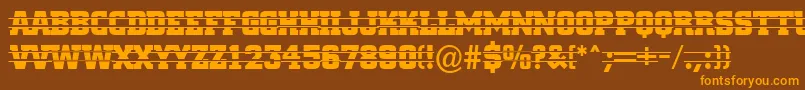 ACitynovatitulintstrフォントについての詳細 フォントACitynovatitulintstr – オレンジ色の文字が茶色の背景にあります。
