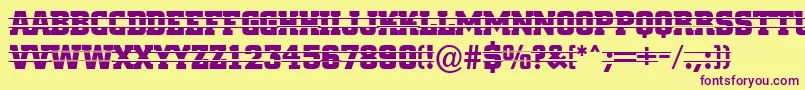 ACitynovatitulintstr Font – Purple Fonts on Yellow Background