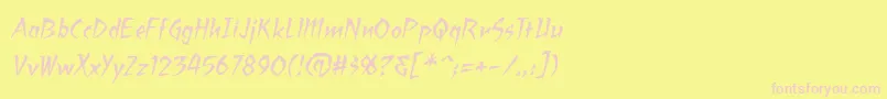 RagingredlotusBbItalic-fontti – vaaleanpunaiset fontit keltaisella taustalla