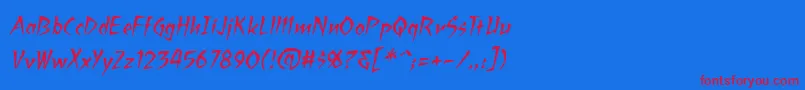 Шрифт RagingredlotusBbItalic – красные шрифты на синем фоне
