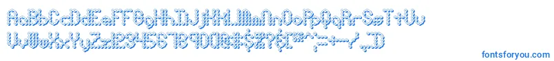 PindownXBrk-Schriftart – Blaue Schriften auf weißem Hintergrund