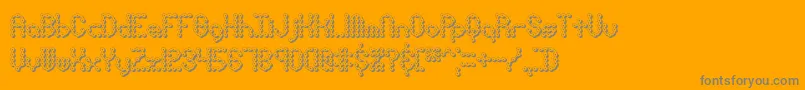 PindownXBrk-Schriftart – Graue Schriften auf orangefarbenem Hintergrund