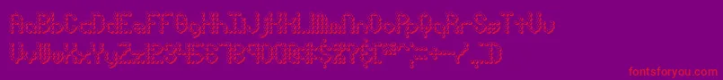 PindownXBrk-Schriftart – Rote Schriften auf violettem Hintergrund