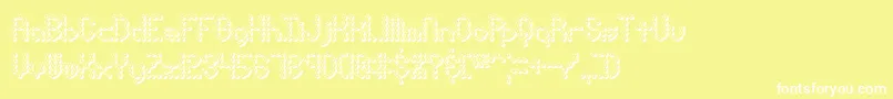 Fonte PindownXBrk – fontes brancas em um fundo amarelo