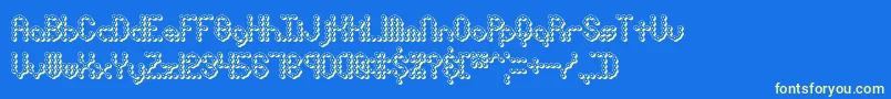 PindownXBrk Font – Yellow Fonts on Blue Background