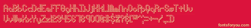 PindownXBrk-Schriftart – Gelbe Schriften auf rotem Hintergrund