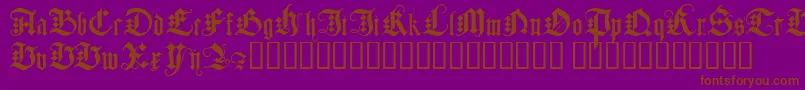 Jgjdg-Schriftart – Braune Schriften auf violettem Hintergrund