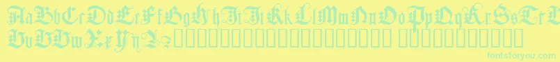 フォントJgjdg – 黄色い背景に緑の文字