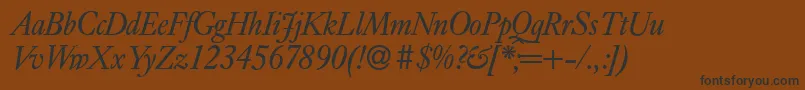 fuente E720RomanItalic – Fuentes Negras Sobre Fondo Marrón
