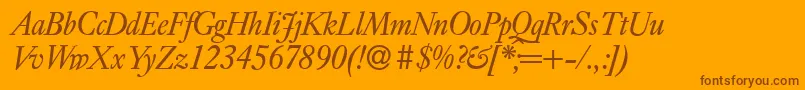 E720RomanItalic Font – Brown Fonts on Orange Background