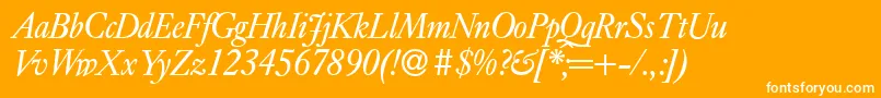 E720RomanItalic Font – White Fonts on Orange Background