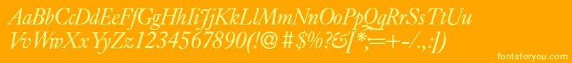 E720RomanItalic Font – Yellow Fonts on Orange Background