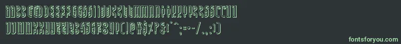 フォントUndergroundrose3D – 黒い背景に緑の文字