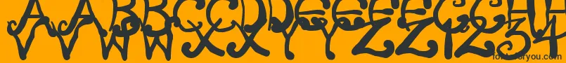 Fonte CreepyScrawly – fontes pretas em um fundo laranja