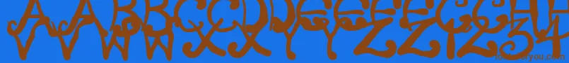 CreepyScrawly Font – Brown Fonts on Blue Background